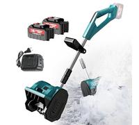 Cordless Snow Shovel, 24V Battery Powered, Telescopic Pole, 45° Adjustable Direction, 30CM Clearing Width, 6M Throwing Distance, Ideal for Patios and Walkways