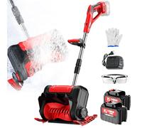 Cordless Snow Shovel, Electric Snow Blower with Adjustable Direction & Telescopic Pole, 12-Inch Clearing Path, 26ft Throwing Distance for Yard & Patio