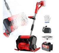 Cordless Snow Shovel, Electric Snow Blower with Adjustable Direction & Telescopic Pole, 12-Inch Clearing Path, 26ft Throwing Distance for Yard & Patio