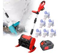 Cordless Snow Shovel, Electric Snow Removal Machine with Dual Batteries, Foldable Design, Digital Display, Telescopic Pole, 25 cm Clearing Width