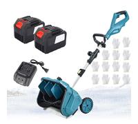 Cordless Snow Shovel, Foldable Wheeled Snow Thrower with Battery & Digital Display, Clearing Width 40cm, Adjustable Direction & Telescopic Pole, Ideal for Roads