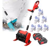 Cordless Snow Shovel Snow Removal Machine with 2X 2000mAh Batteries Foldable Electric Snow Blower Digital Display Telescopic Pole 25cm Clearing Width
