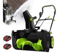Cordless Snow Thrower, 3500W Electric Snow Blower with Dual LED Lights, 180° Rotating Chute, 20in Clearing Path & 10in Depth, Snow Sweeper