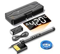Cordless Soldering Iron Kit, Rechargeable USB Soldering Iron with LCD Display,3 Speed Temperature Adjustment from 300°C to 450°C Portable Electric Soldering Pen for Home Appliance Repairs