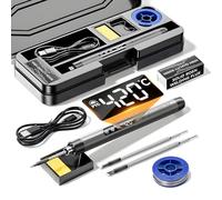 Cordless Soldering Iron Kit, USB Rechargeable Soldering Iron, LCD Digital Adjustable Temperature 260℃ - 420℃, 3 Soldering Tips, Soldering Wire, Electric Soldering Irons Pen for Home Appliance Repair