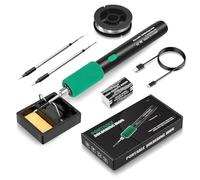 Cordless Soldering Iron Kit - USB Rechargeable Soldering Iron with 3 Soldering Tips, 3 Temperature Adjustable 260℃-450℃, Portable Soldering Irons Kit, Battery Powered Soldering Tools Fast Heating Safe