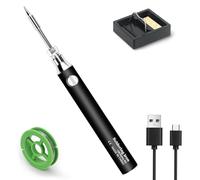 Cordless Soldering Iron Kit - USB Rechargeable Soldering Iron with 3 Temperature Adjustable 330℃-450℃ LED Light Display, Portable Soldering Irons Kit, Battery Powered Soldering Tools Fast Heating Safe