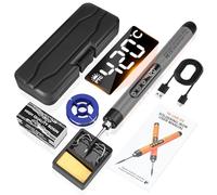Cordless Soldering Iron Kit with LCD Display - Rechargeable USB C Soldering Iron Adjustable Temperature 260℃-420℃,Portable Soldering Irons 1000mAh Welding Kit, Electric Soldering Irons Pen