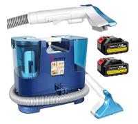 Cordless Spot Buster Handheld Carpet Cleaner, Wet Washing Vacuum Cleaner with Dual Tanks Portable Compact Steam Cleaner for Pet, 1500ML Detergent Tank, 2 Batteries and Fast Charger
