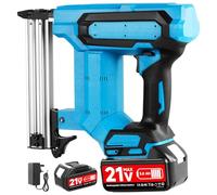 Cordless Staple Gun, Rechargeable 18 Gauge Electric Nail Gun with 3.0A Lithium Battery for Home Improvement, Carpentry and Upholstery DIY Projects, Can Hold 100 Staples（Nails not Included）