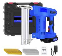 Cordless Stapler Nailer Gun with Battery and Charger, Electric Staple Gun for Upholstery Work, 21V Battery Powered Staplers Guns, Brad Nailer, Pin Guns for Wood DIY Projects Home Upholstery