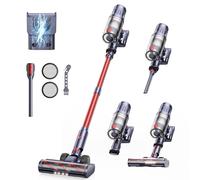 Cordless Stick Vacuum, 65min Run-time Upright Vacuum Cleaner with 50Kpa 600W Hyper Suction, Self-standing Design, 2-in-1 Handheld Vac for Home Pet Hair, Smart Touch Control & Wall-Mount Charge