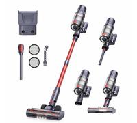 Cordless Stick Vacuum, 65min Run-time Upright Vacuum Cleaner with 50Kpa 600W Hyper Suction, Self-standing Design, 2-in-1 Handheld Vac for Home Pet Hair, Smart Touch Control & Wall-Mount Charge