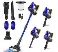 Cordless Stick Vacuum Cleaner,15000PA Cordless Vacuum Cleaner 3 in 1,Handheld Stick Vacuum with LED Light +1 HEPA Filters + 3000mAh Rechargeable Battery,Pet,Crevice & Multi-Surface Tools,Blue+Black
