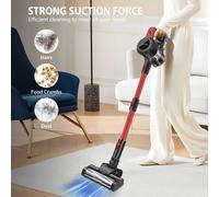 Cordless Stick Vacuum Cleaner, 15KPA Upright Vacuum with 3.0Ah Battery, LED Light, 2 Speed Settings for Pet Hair, Carpets, and Hard Floors