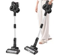 Cordless Stick Vacuum Cleaner with Headlight, 2x3000mAh Battery, Deep Cleans, Anti-Tangle, Low Noise Self-Standing Upright Vacuum Cleaner, Electric Brooms Powerful Lightweight Wet/Dry Vaccum Cleaners