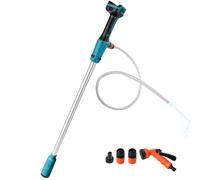 Cordless Stick Water Transfer Pump Compatible with Makita 18V, 2736 L/h Flow Capacity, Portable Water Pump with 3/4" Hose Connector 1/2" Water Outlet for Pool Garden Pond(Blue)