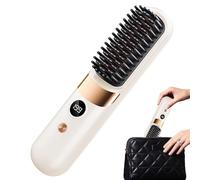 Cordless Straightener Brush - 20.5 x 4.5 cm USB Rechargeable | 4 Adjustable Temperatures Fast Heating ABS | Portable Electric Comb | Hair Straightener Send | Styling at Home, Office,