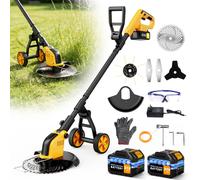 Cordless Strimmer, 12" Brushless Electric Garden Strimmers with 23.0 Ah Batteries and Charger, 4 in 1 Lightweight Lawn Strimmer Cordless with Detach
