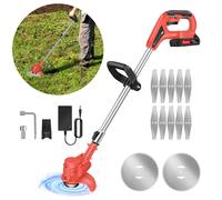 Cordless Strimmer 21V Grass Trimmers with Battery and Metal Blade, Electric Garden Strimmer 90° Head Adjustment for Lawn Edger Pruning Weed