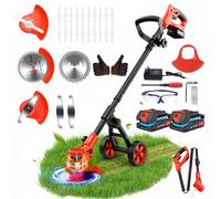 Cordless Strimmer,4 in 1 Electric Garden Strimmers with 22.0 Ah Batteries and C