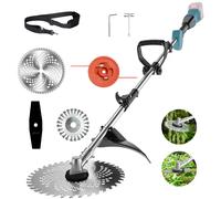 Cordless Strimmer for Makita Batteries with 4 Blade Types Brushless Graden Strimmer with Weed Brush (without Battery)