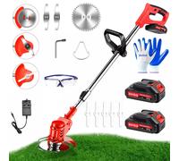 Cordless Strimmer Grass Trimmer Cutter Garden Lawn Edger+2Battery