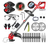Cordless Strimmer Metal Blade Electric Garden Strimmers with Blades Grass Trimmers with Battery and Charger Brush Cutter Electric lawn Edger Tool for