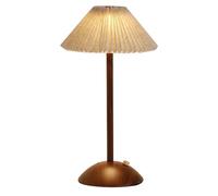 Cordless Table Lamp, Touch Lamp Dimmable 3 Color Bedside Lamp, Minimalist Rice Paper Walnut Wood Rechargeable Night Light for Bderoom Living Room Dinner Bar