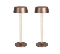 Cordless Table Lamps Set of 2,Lava lamp,Bubble stem,Water Droplet stem,Crystal Effect,5000mAh Battery Operated, 3 Color Stepless Dimming Up, for Restaurant/Bedroom/Bars/Outdoor Party/Camping/Coffee