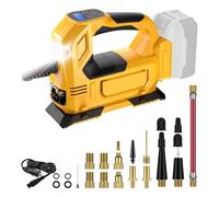 Cordless Tire Inflator Air Compressor, Dual Power Wireless Air Compressor Battery Tyre Pump Max. 150 PSI with LED Light Compatible with DEWALT 18V/20V Lithium-ion Batteries