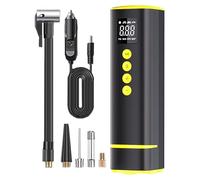 Cordless Tire Inflator - Portable Rechargeable Air Compressor Pump, Fast Fill Tyre Inflator | Electric Digital Tyre Pressure Gauge For Motorcycle Truck Bicycle Wheel Car Bike Balls Sports Equipment
