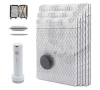 Cordless Travel Vacuum Bag Set, with Rechargeable Pump, Space Saver Compression Bags Clothes Transparent Sealed Storage Gray(2)