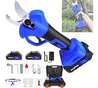 Cordless Tree Shears Electric Pruning Shears, Brushless Motor Power Secateurs Pruners, 2X 1500 mAh Batteries & Fast Charger Electric Tree Cutter for Herb Slicing, Parks, Farms Garden Pruning