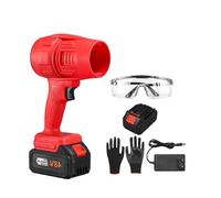 Cordless Turbo Super Power Air Duster, Handheld Powerful Dryer for Car Dust Cleaning, Portable Turbo Jet Blower with Battery and Charger, for Patio, Lawn Care, Blowing Leaves and Dust(Red,1*Battery)