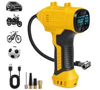Cordless Tyre Inflator Air Compressor, 25L/min Hand Held Digital Tyre Pump with Pressure Gauge, Rechargeable Battery, Portable Car Accessories with L