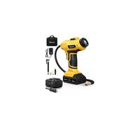 Cordless Tyre Inflator Air Compressor20V Rechargeable Battery Powered 160PSI Portable Handheld Car Tyre Pump with 12V Car Power Adapter Digital
