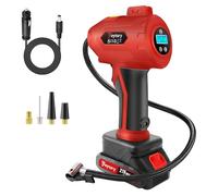 Cordless Tyre Inflator Portable Air Compressor Car Tyre Pump, 180 PSI 21V Rechargeable Battery Portable Handheld Electric Digital Tyre Pump with LED Light & 3 Nozzle for Car Bicycles Motorcycles Ball