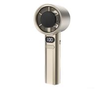 Cordless USB Powered Handheld Fan Featuring Turbocharged Design for on the Move (Golden)
