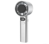 Cordless USB Powered Handheld Fan Featuring Turbocharged Design for on the Move (White)