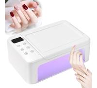 Cordless UV LED Nail Lamp, 180W LED Nail Lamp with 63 PCS LED Beads, Intelligent Sensor and 5 Timer Settings, 15 Heat Dissipation Holes Design and Support Hand Foot Use for Home and Beauty Salon