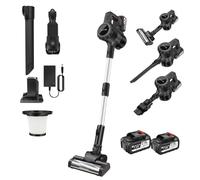 Cordless Vacuum Cleaner, 15000Pa 3-in-1 Stick Vacuum, 2 Suction Modes,Up to 65Mins Runtime, 2x Detachable Batteries, Self-Standing, LED Light, for Hardwood Floors, Carpet & Pet Hair