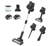 Cordless Vacuum Cleaner, 160W 15000PA Stick Vacuum with LED,2x3000mAh Battery，Self-Standing Lightweight Handheld Vacuum for Hard Floor Carpet Pet hair