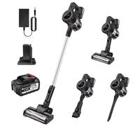 Cordless Vacuum Cleaner 3600W - 150KPa Powerful 6-in-1 Upright Stick Hoover, Lightweight Handheld Bagless Vac, HEPA Filter, 75 Min Runtime, 1L Capacity - Dark Grey