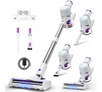 Cordless Vacuum Cleaner, 45KPA 6-in-1 Stick Vacuum with Wall Mount & Touch Screen, Up to 60Mins Runtime,Anti Hair Wrap Lightweight Vacuums with Pet Tool & Crevice Tool, for Carpet & Hard Floor