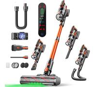 Cordless Vacuum Cleaner 45KPA/550W/60 Mins Cordless Stick Vacuum with Touch Screen, Anti-tangle&AUTO Mode,Wall Charging Powerful Handheld Vacuums for Home Carpet/Car/Pet Hair - Ideal for UK Homes