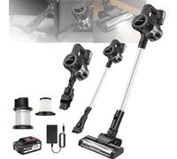 Cordless Vacuum Cleaner, 550W 45KPA Cordless Stick Bagless Vacuum Cleaner with Battery, LED Display, Self-Standing Vacuum, Lightweight Vacuums Handheld Vacuum Cleaners for Home/Pet Hair/Carpets/Floors