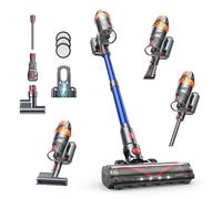 Cordless Vacuum Cleaner, 650W with Extra Mattress Cleaning Tool, 50KPA Stick Vacuum Cleaners for Home 65 Mins Runtime, Self-Standing, Wall Mount Charging, Rechargeable Vacuum for Floor Carpet Pet Hair