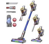 Cordless Vacuum Cleaner,Stick Vacuum 45KPA/450W/60min,Wall-mounted Charging/V-shaped Anti-Tangle,with Self-standing Function and Removable Battery,Vacuum Cleaner for Pet Hair,Carpets and Hard Floors