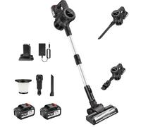 Cordless Vacuum Cleaner with LED, 2x3000mAh Rechargeable Battery, 6-in-1 Compact Powerful Stick Vacuums & Electric Brooms, Multifunction Lightweight Handheld Upright Vacuum Cleaner for Floors, Hair